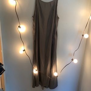 low back, shin length dress.